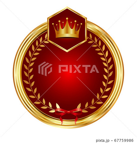エンブレム　王冠　リボン　アイコン