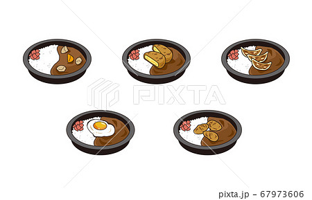 シーフードカレーのイラスト素材