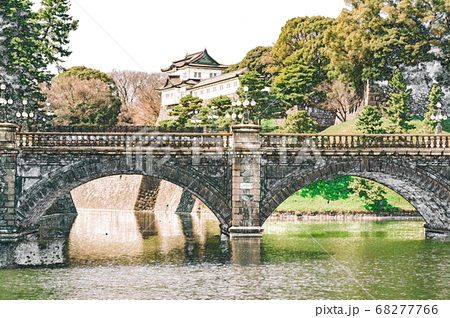 二重橋のイラスト素材