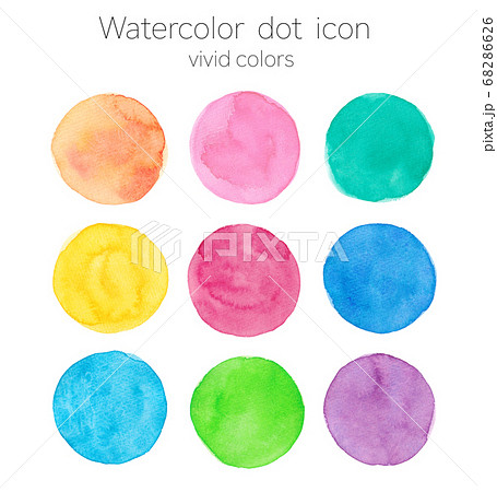 水彩 手書き 水彩画 水玉のイラスト素材
