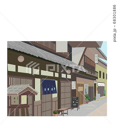 アーケード商店街のイラスト素材