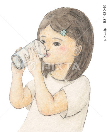 牛乳を飲むのイラスト素材