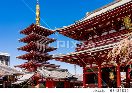 浅草寺五重塔佛塔宝塔浅草照片素材