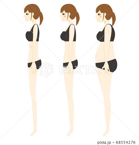 女性 体型 体 横向きのイラスト素材
