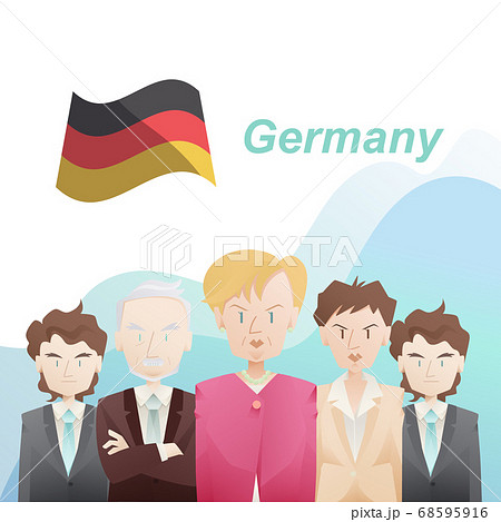 ドイツの政治家集合イラストのイラスト素材