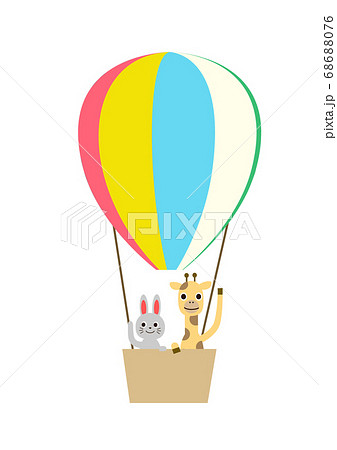 うさぎ 気球 イラスト 動物のイラスト素材 Pixta