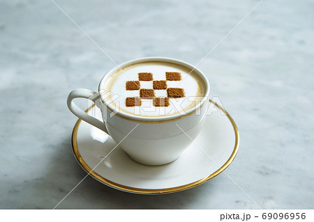 カフェラテアートの写真素材