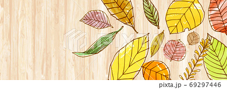 葉 ペン画 手描き 線画のイラスト素材