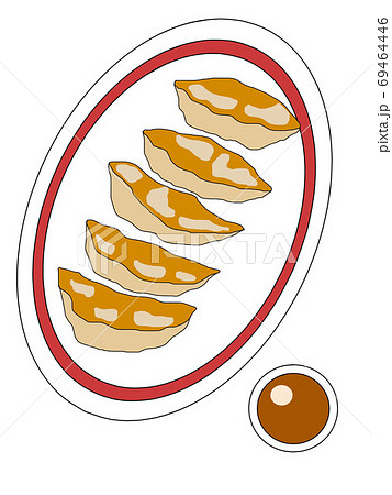 焼き餃子 アイコン フードのイラスト素材