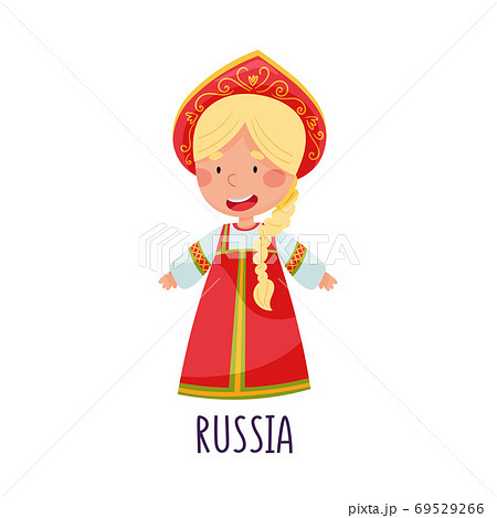 ロシア人 女の子のイラスト素材