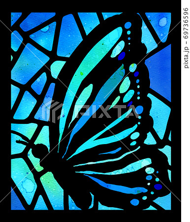 蝶 蝶々 アゲハチョウ ステンドグラスの写真素材 - PIXTA