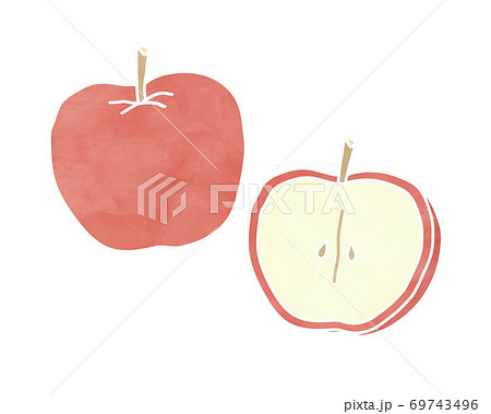 林檎 果物 果実 断面のイラスト素材