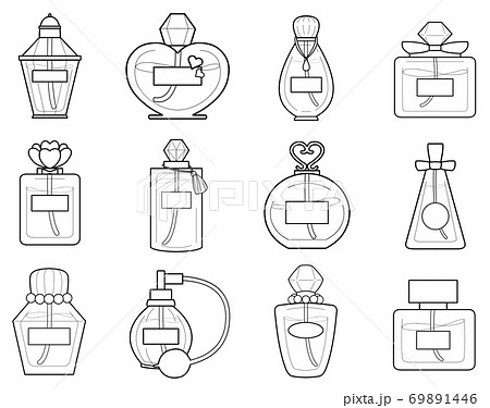 瓶 香水 かわいい イラストの写真素材