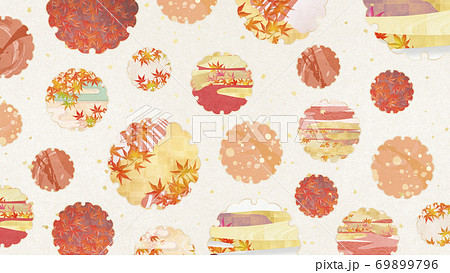 紅葉 秋 和柄 模様のイラスト素材 Pixta