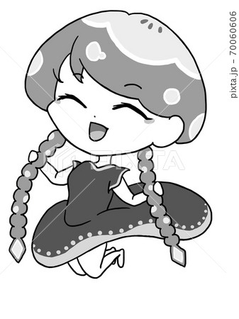 かわいい クラゲ くらげ ふわふわのイラスト素材