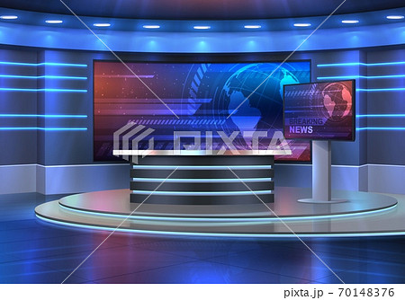 照明 天井 テレビスタジオの写真素材