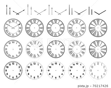 アンティーク 時計 文字盤 ローマ数字のイラスト素材