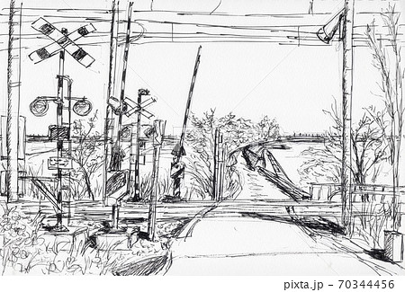踏切のイラスト素材集 Pixta ピクスタ