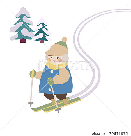 スキー イラスト 可愛い ゲレンデのイラスト素材