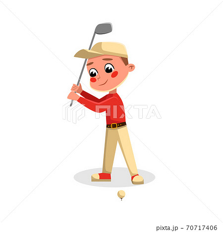 ゴルフ ゴルファー 人物 かわいいのイラスト素材