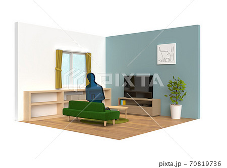 壁掛けテレビのイラスト素材