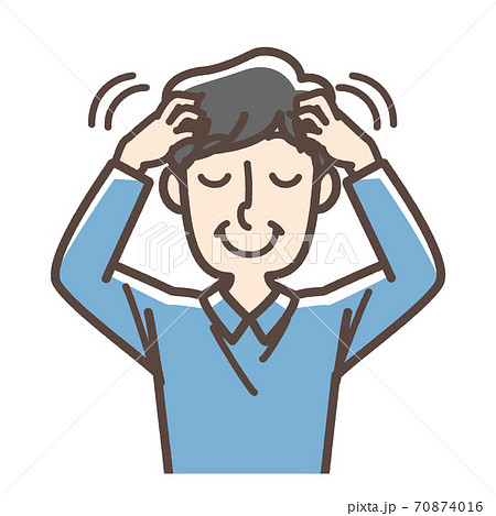 ヘッドマッサージのイラスト素材