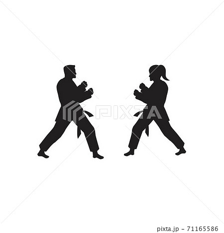 空手 シルエット ベクトル イラストのイラスト素材