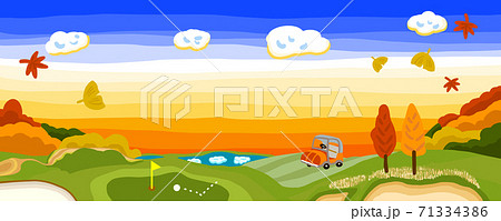 ボール 背景 ゴルフ 芝生のイラスト素材