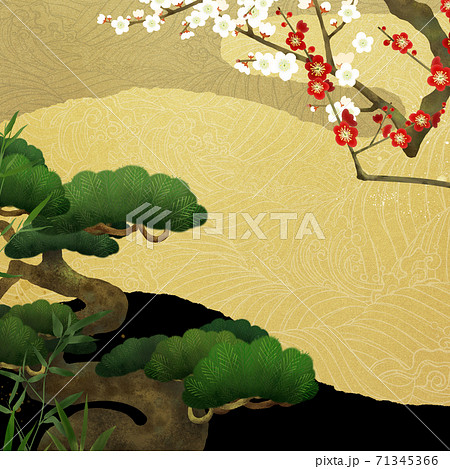 波 海 日本画 和風のイラスト素材