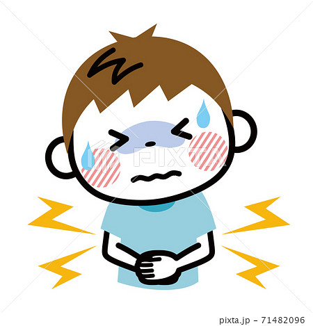 腹痛 菌 お腹 痛いのイラスト素材