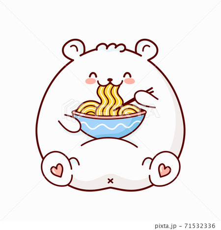 ラーメン 笑顔 食べる 中華のイラスト素材