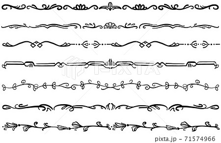 飾り罫 アンティーク ライン 黒の写真素材