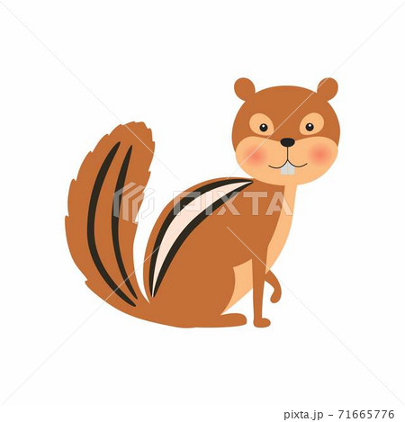 シマリス 動物 座っている リスのイラスト素材