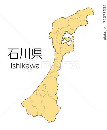 石川県地図のイラスト素材