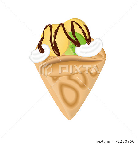 クレープ 食べる 少女 女の子のイラスト素材