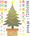 クリスマスツリーとオーナメントのイラスト素材