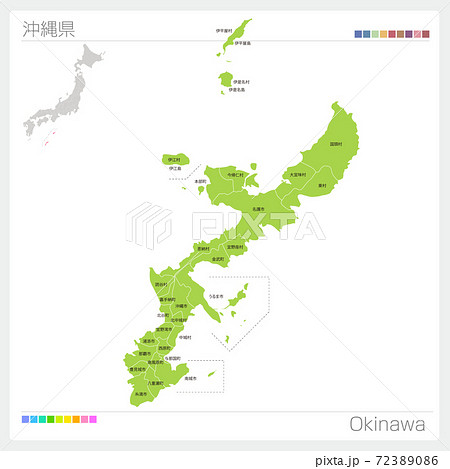 沖縄地図のイラスト素材集 ピクスタ