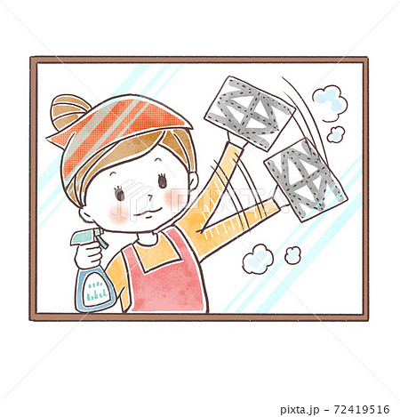 窓拭きのイラスト素材 窓拭きのイラスト素材