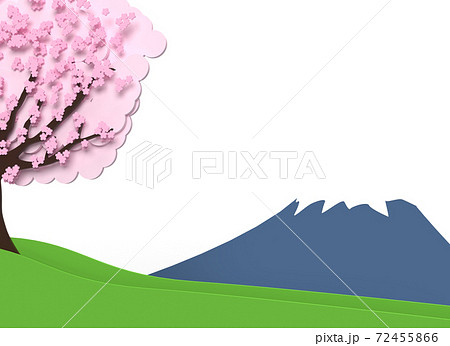 富士 花 富士山 桜のイラスト素材