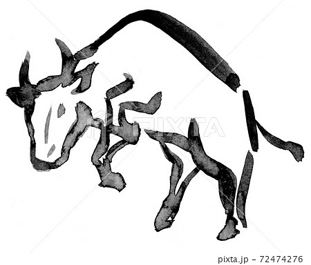 抽象的な水墨画 闘牛 動物 牛 闘牛 水墨画のイラスト素材 - PIXTA