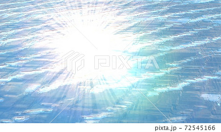 デジタル的なノイズの入った水面 海面 と反射した太陽光のイラスト素材