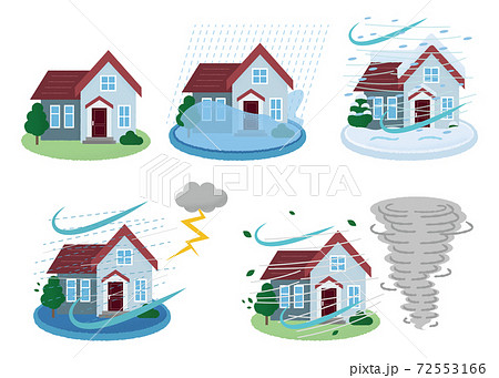 ビル倒壊のイラスト素材