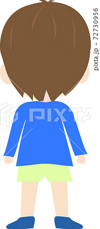 後ろ向き 男の子のイラスト素材