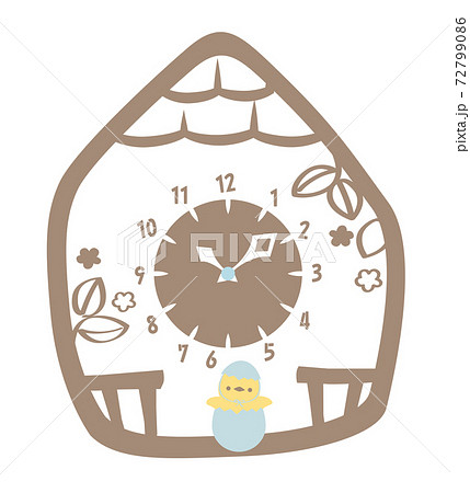 鳩時計のイラスト素材