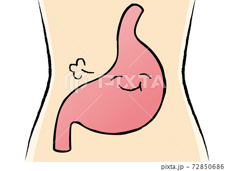 お腹いっぱいのイラスト素材