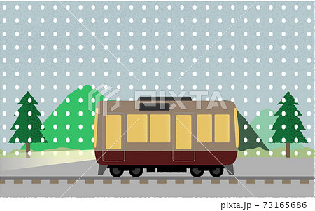 レトロ電車のイラスト素材