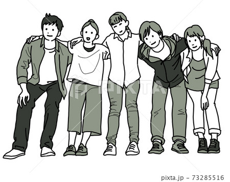 肩を組むのイラスト素材