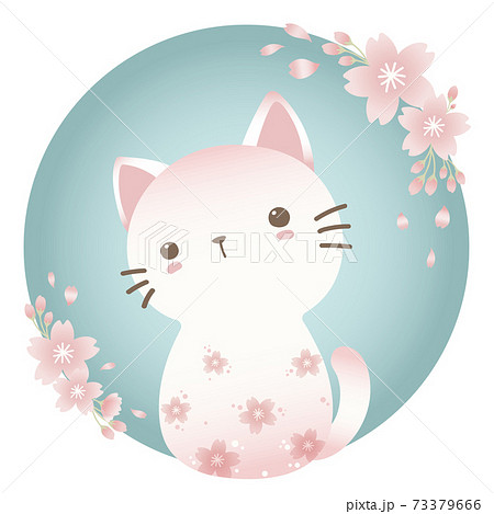 原画 『 ふわふわおさんぽ 』 アクリル水彩画 猫 イラスト 春