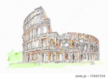 コロッセオ ローマ イタリア 世界遺産のイラスト素材 - PIXTA