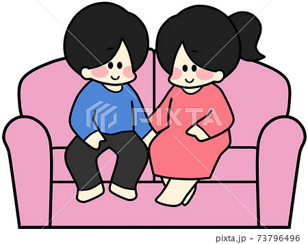 見つめ合う カップル イラストのイラスト素材